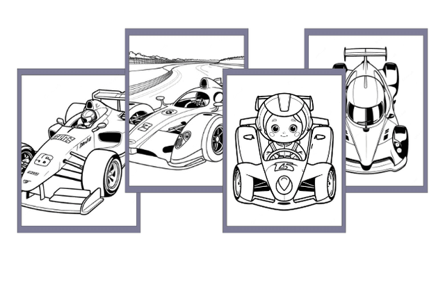 Carros de corrida para colorir