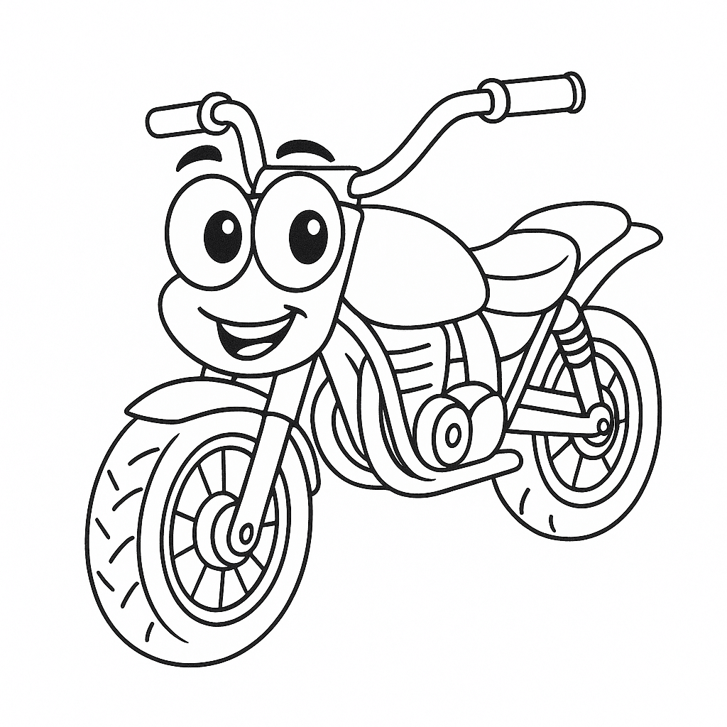 Moto feliz para colorir