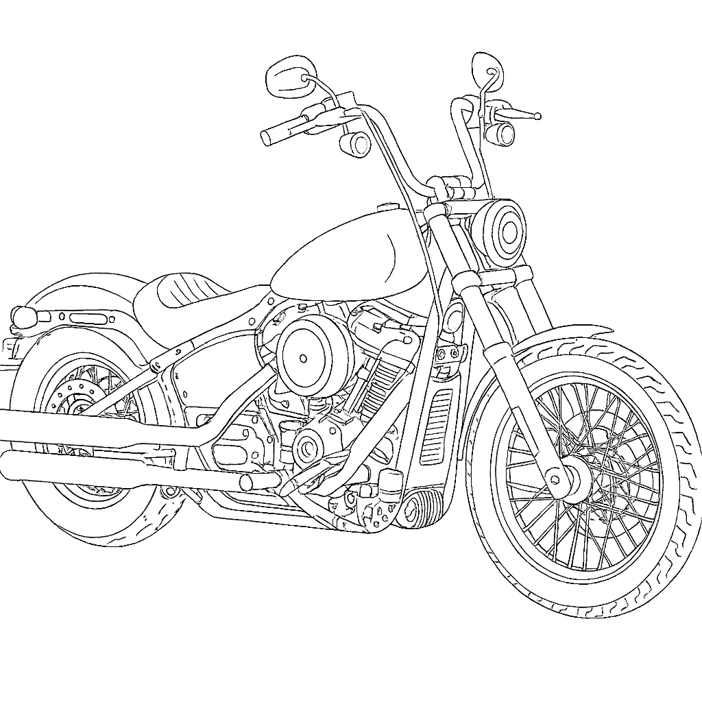 Moto Harley-Davidson para colorir