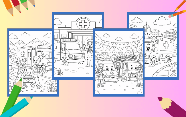 Ambulância para Colorir
