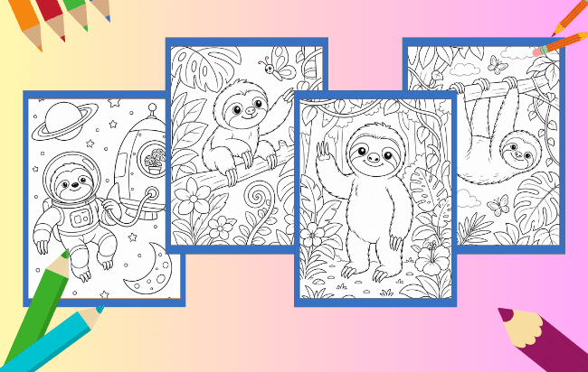 Bicho-preguiça para Colorir