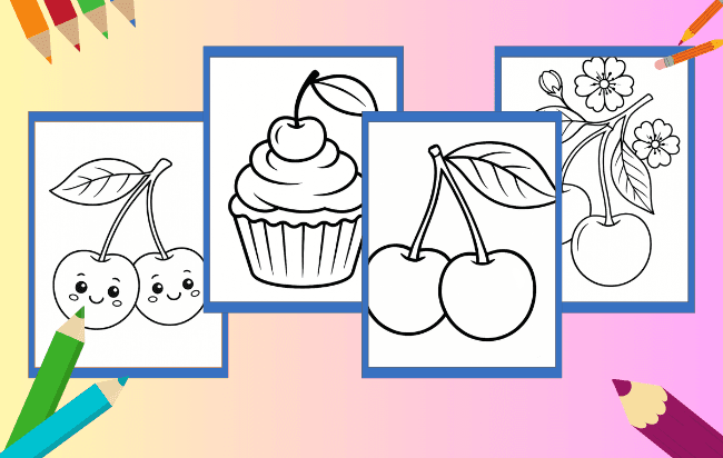 Desenhos de Cereja para colorir