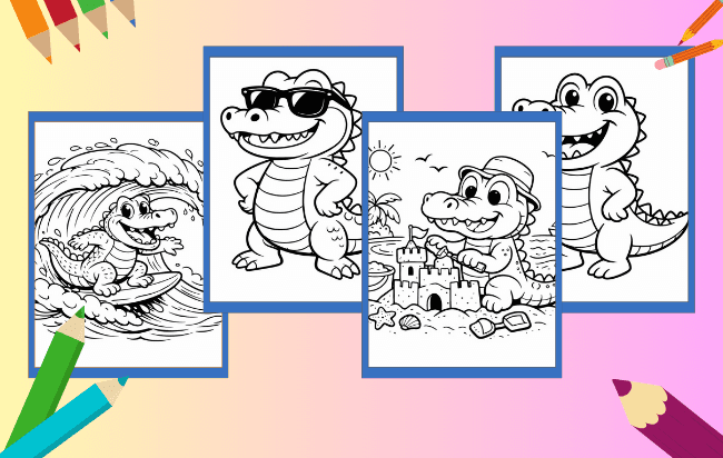 Desenhos de Crocodilo para colorir