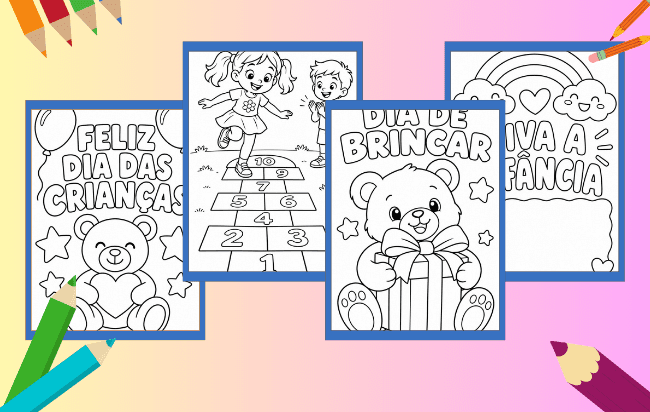 Desenho para colorir Dia das Crianças