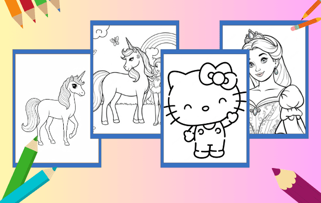 Desenho para colorir menina