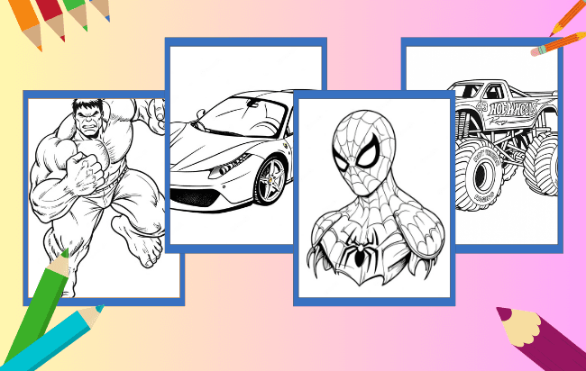 Desenho para colorir menino