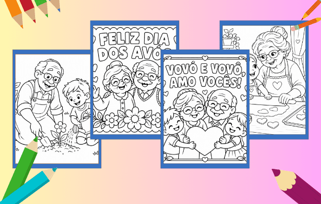 Dia dos Avós para Colorir