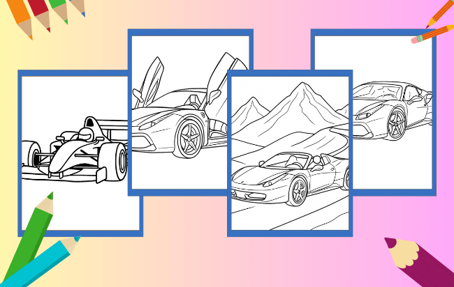 Desenhos de Ferrari para colorir