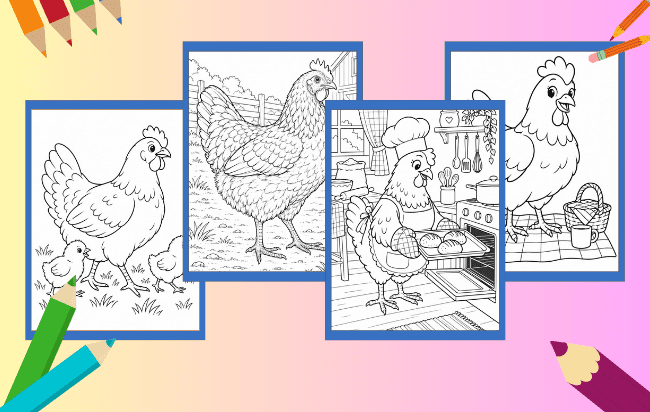Galinha para colorir