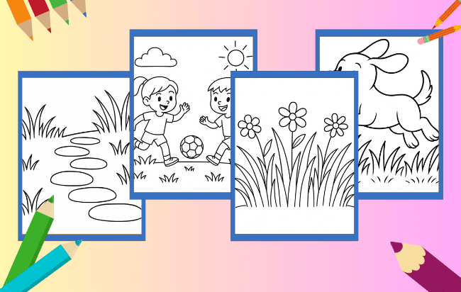 Desenhos de Grama para colorir