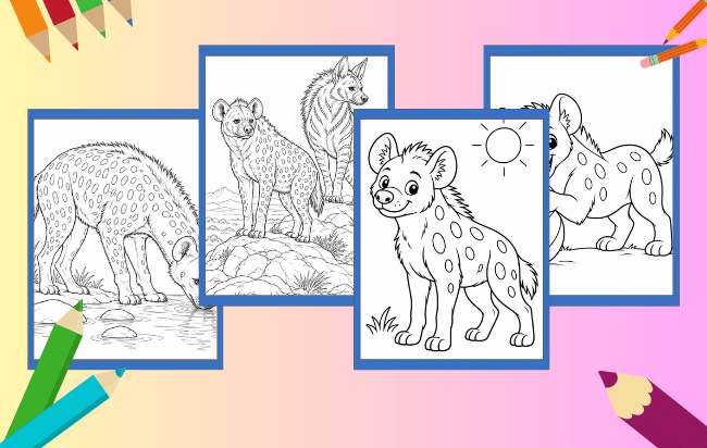 Hiena para colorir