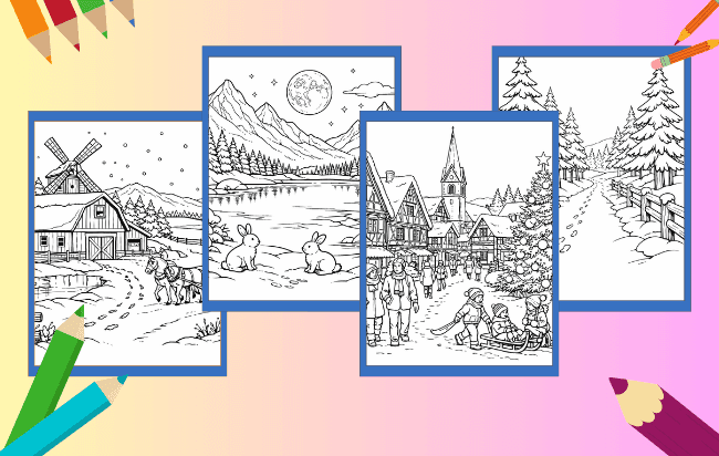 Desenhos de Inverno para colorir