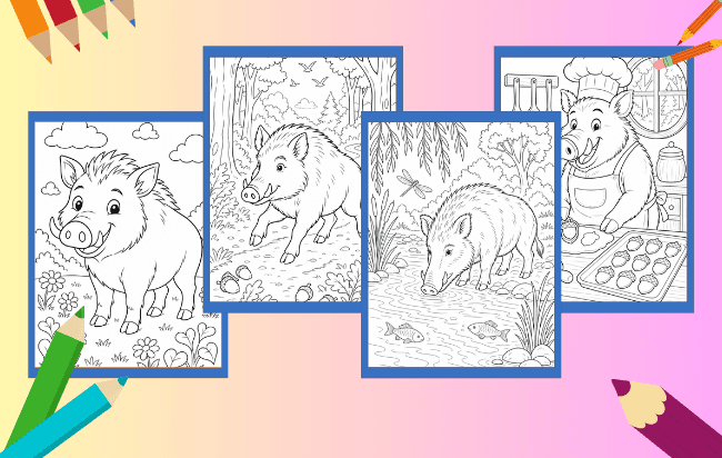 Javali para Colorir