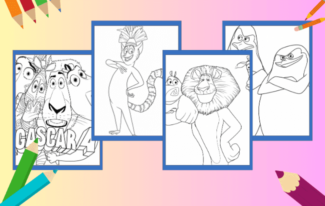 Madagascar Para Colorir