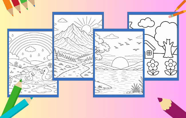 Paisagem para Colorir