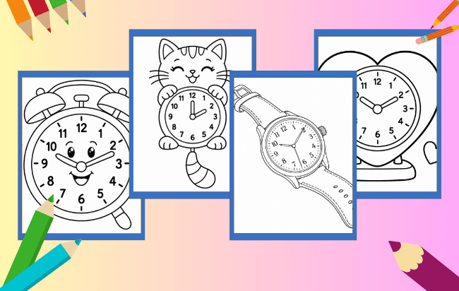 Relógio para colorir