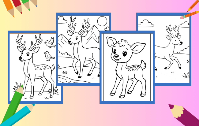 Desenhos de Veado para colorir