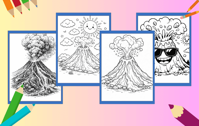 Desenhos de Vulcão para colorir