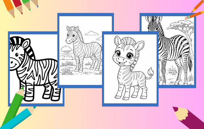 Desenhos de Zebra para colorir